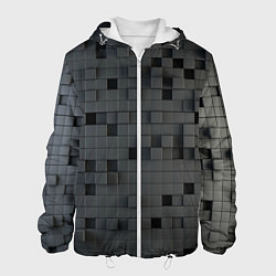 Куртка с капюшоном мужская Пиксельный объёмный паттерн, цвет: 3D-белый