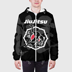 Куртка с капюшоном мужская Jiu-jitsu throw logo, цвет: 3D-белый — фото 2