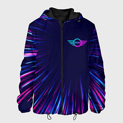 Куртка с капюшоном мужская Mini neon speed lines, цвет: 3D-черный