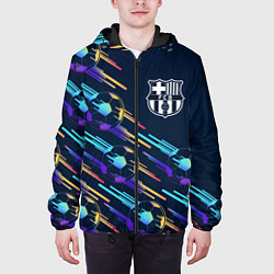 Куртка с капюшоном мужская Barcelona градиентные мячи, цвет: 3D-черный — фото 2
