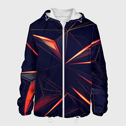 Куртка с капюшоном мужская Раскаленные грани, цвет: 3D-белый