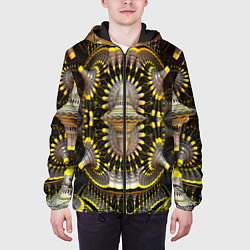 Куртка с капюшоном мужская Трехмерный фрактал, цвет: 3D-черный — фото 2