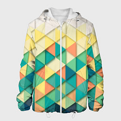 Куртка с капюшоном мужская Мозаичный градиент, цвет: 3D-белый