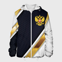 Куртка с капюшоном мужская Gold and white Russia, цвет: 3D-белый