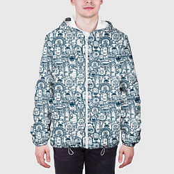 Куртка с капюшоном мужская Монстрики с антенками, цвет: 3D-белый — фото 2