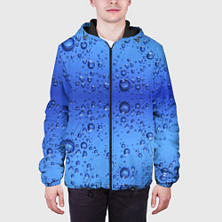 Куртка с капюшоном мужская Капли воды - текстура, цвет: 3D-черный — фото 2