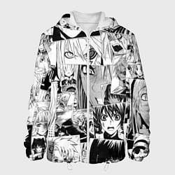 Куртка с капюшоном мужская D Gray man pattern, цвет: 3D-белый