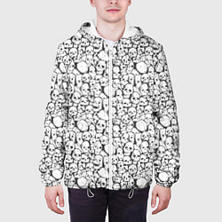 Куртка с капюшоном мужская Череп бесформенный, цвет: 3D-белый — фото 2