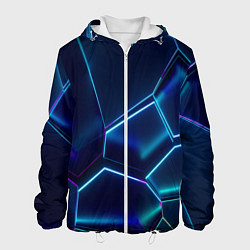 Куртка с капюшоном мужская Перламутровые фигуры, цвет: 3D-белый