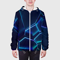 Куртка с капюшоном мужская Перламутровые фигуры, цвет: 3D-белый — фото 2