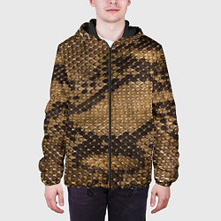 Куртка с капюшоном мужская Кожа питона - fashion 2028, цвет: 3D-черный — фото 2