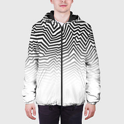 Куртка с капюшоном мужская Гипнотические узоры, градиент, цвет: 3D-черный — фото 2