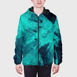 Куртка с капюшоном мужская Текстура малахита, цвет: 3D-черный — фото 2