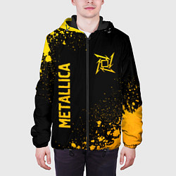 Куртка с капюшоном мужская Metallica - gold gradient: надпись, символ, цвет: 3D-черный — фото 2