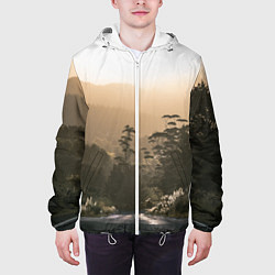 Куртка с капюшоном мужская Дорога в закaт, цвет: 3D-белый — фото 2