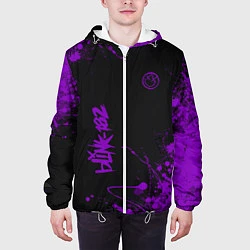 Куртка с капюшоном мужская Blink 182 фиолетовые брызги, цвет: 3D-белый — фото 2