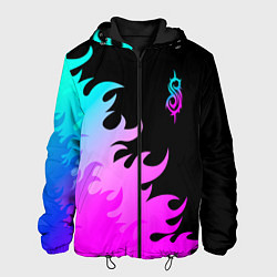 Куртка с капюшоном мужская Slipknot неоновый огонь, цвет: 3D-черный