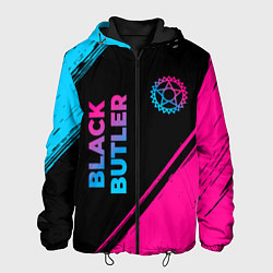 Куртка с капюшоном мужская Black Butler - neon gradient: надпись, символ, цвет: 3D-черный