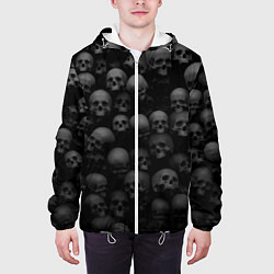 Куртка с капюшоном мужская Композиция из черепов - Dark, цвет: 3D-белый — фото 2