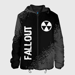 Куртка с капюшоном мужская Fallout glitch на темном фоне: надпись, символ, цвет: 3D-черный