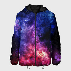 Куртка с капюшоном мужская Космическая туманность Млечного пути, цвет: 3D-черный