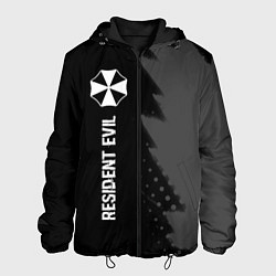 Куртка с капюшоном мужская Resident Evil glitch на темном фоне: по-вертикали, цвет: 3D-черный