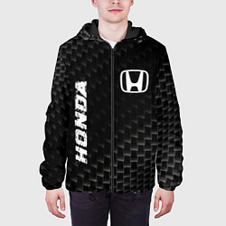 Куртка с капюшоном мужская Honda карбоновый фон, цвет: 3D-черный — фото 2