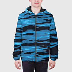 Куртка с капюшоном мужская Волны Камуфляж, цвет: 3D-черный — фото 2