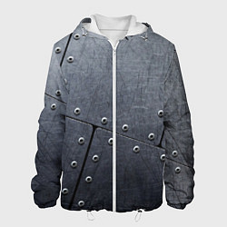 Куртка с капюшоном мужская Стальные пластины, цвет: 3D-белый