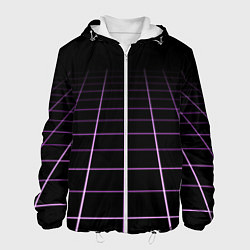 Куртка с капюшоном мужская Неоновая сетка - оптическая иллюзия, цвет: 3D-белый
