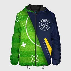 Куртка с капюшоном мужская PSG football field, цвет: 3D-черный