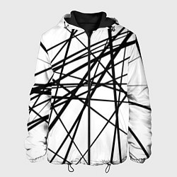 Куртка с капюшоном мужская Пересечение линий, цвет: 3D-черный