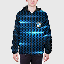 Куртка с капюшоном мужская BMW texture, цвет: 3D-черный — фото 2
