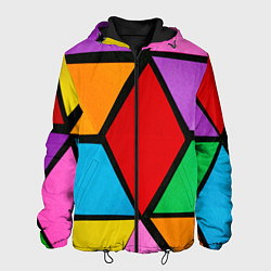 Куртка с капюшоном мужская Множество разноцветных ромбов, цвет: 3D-черный
