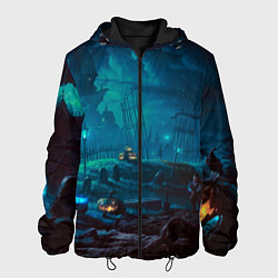 Куртка с капюшоном мужская Волшебная ночь, цвет: 3D-черный