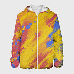 Куртка с капюшоном мужская Радужная палитра, цвет: 3D-белый