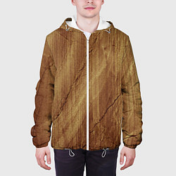 Куртка с капюшоном мужская Деревянная текстура, цвет: 3D-белый — фото 2