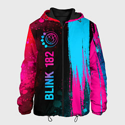 Куртка с капюшоном мужская Blink 182 - neon gradient: по-вертикали, цвет: 3D-черный