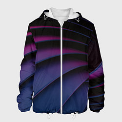 Куртка с капюшоном мужская Спиральные тёмные пластины, цвет: 3D-белый