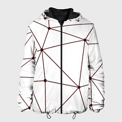 Куртка с капюшоном мужская Геометрические линии на белом фоне, цвет: 3D-черный