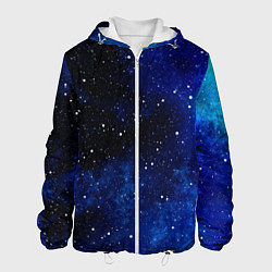 Куртка с капюшоном мужская Чистое звездное небо, цвет: 3D-белый