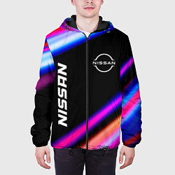 Куртка с капюшоном мужская Nissan speed lights, цвет: 3D-черный — фото 2