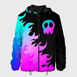 Куртка с капюшоном мужская Babymetal неоновый огонь, цвет: 3D-черный