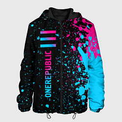 Куртка с капюшоном мужская OneRepublic - neon gradient: по-вертикали, цвет: 3D-черный