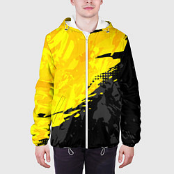 Куртка с капюшоном мужская Black and yellow, цвет: 3D-белый — фото 2
