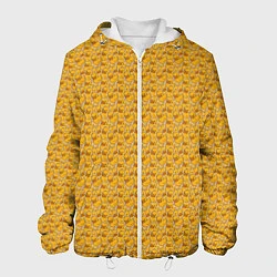 Куртка с капюшоном мужская Паттерн с утятами, цвет: 3D-белый