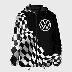 Куртка с капюшоном мужская Volkswagen racing flag, цвет: 3D-черный