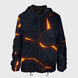 Куртка с капюшоном мужская Неоновые плиты в разломе, цвет: 3D-черный