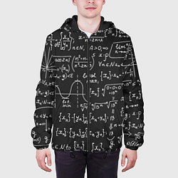 Куртка с капюшоном мужская Геометрические формулы, цвет: 3D-черный — фото 2