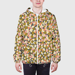 Куртка с капюшоном мужская Оливье салат, абстрактный паттерн, цвет: 3D-белый — фото 2